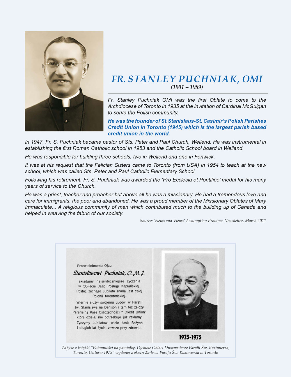 Rev. S. Puchniak, OMI